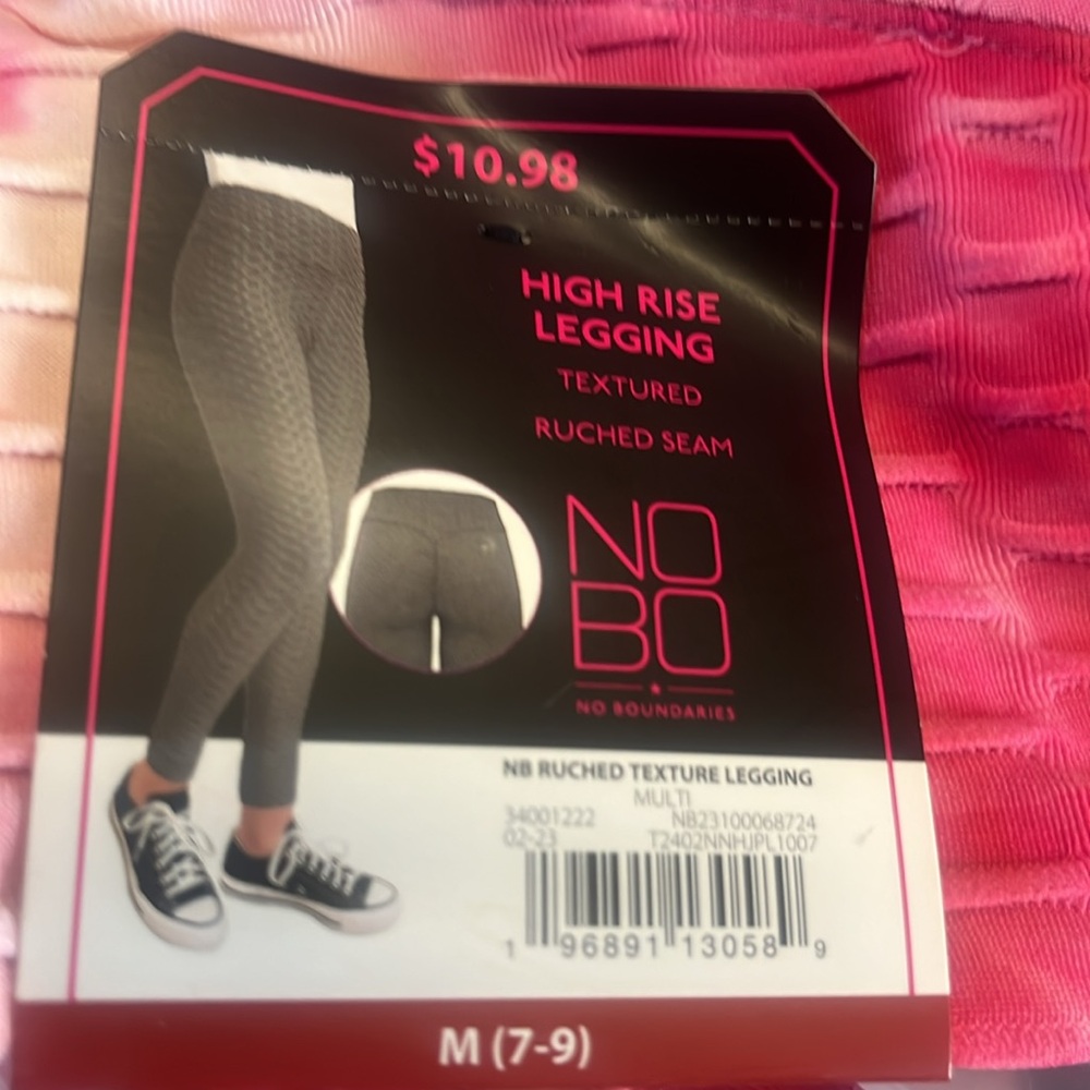 Pink and Orange Textured Leggings - Picture 6 of 6